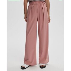 Varley Kayson Wide Leg Pant Pleated Women's Lg Soft Stretch Woven Ash Rose Boho